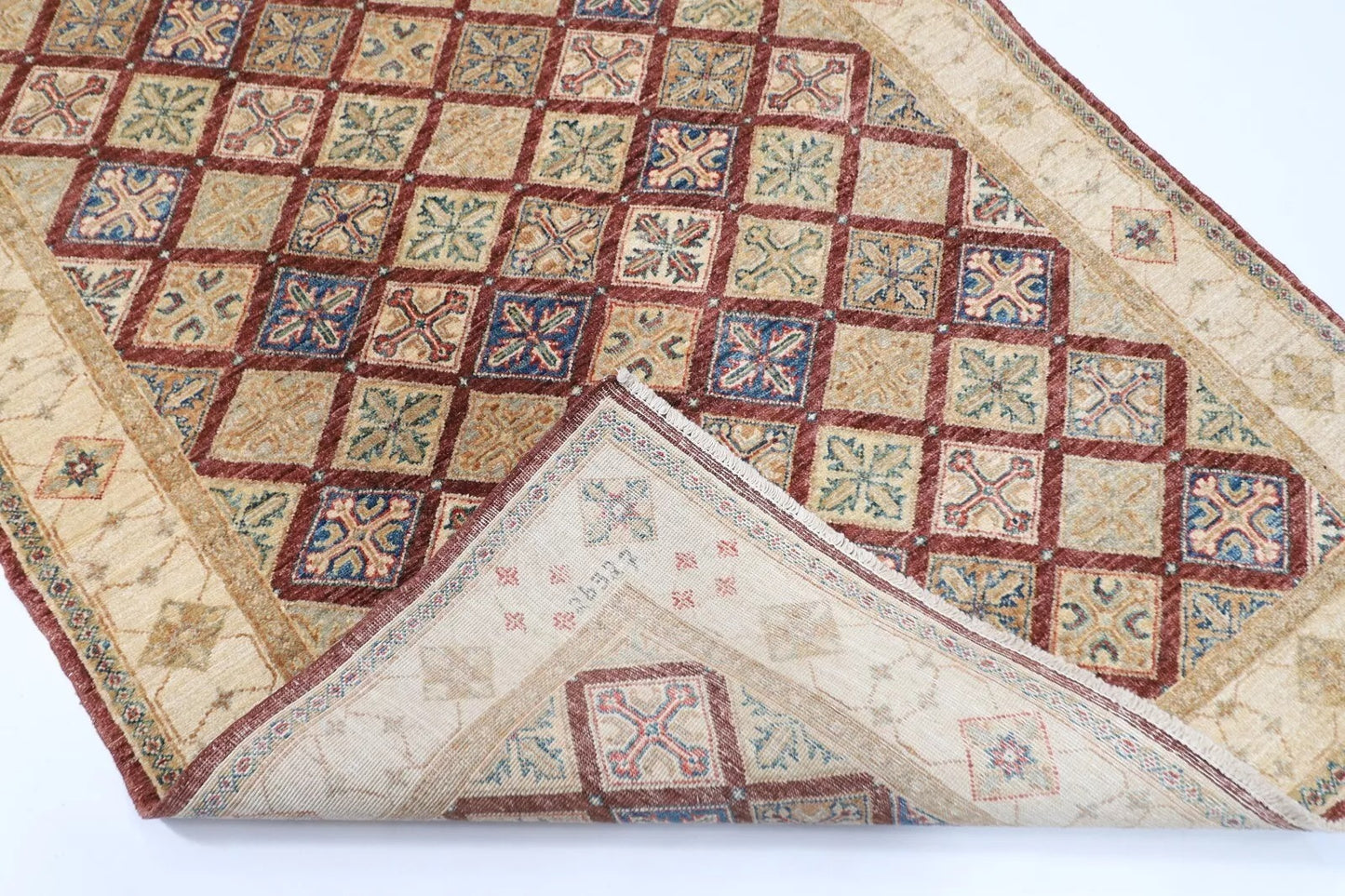 120 x 174 cm | Afghan Tribal Hand Knotted Veg Dye Wool carpet