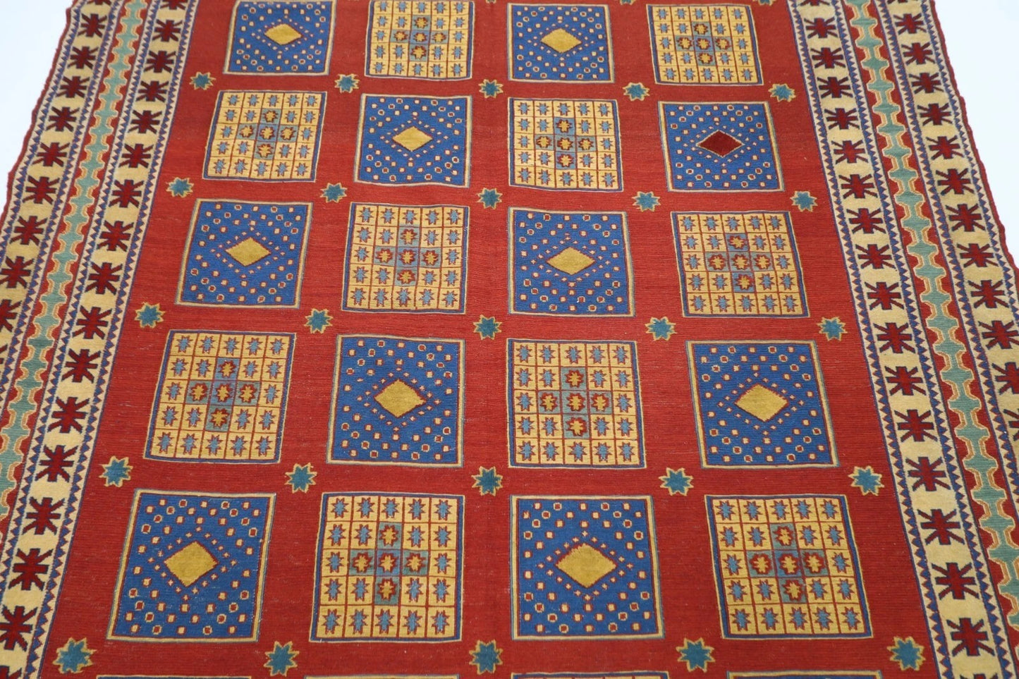 188 x 234 cm | Kilim Afghan Tribal Hand Knotted Veg Dye Wool Carpet