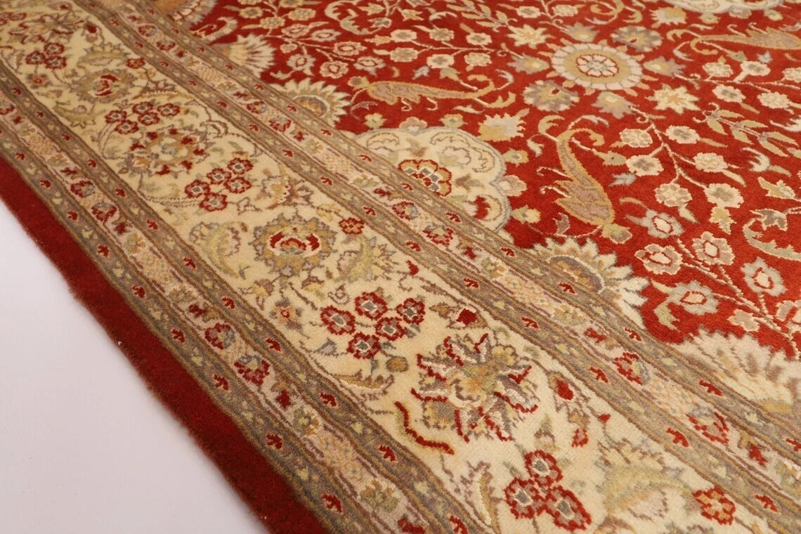 182 x 276 cm | Floral Red Afghan Tribal Hand Knotted Veg Dye Wool Carpet