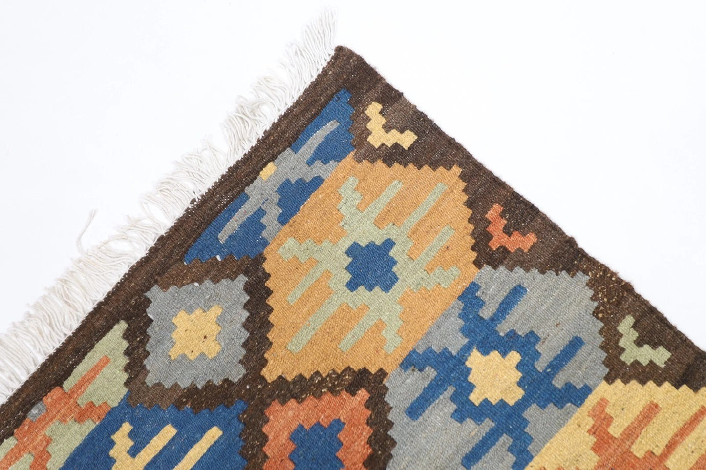 152 x 205 cm | Flat Weave Afghan Tribal Hand Knotted Veg Dye Wool Kilim