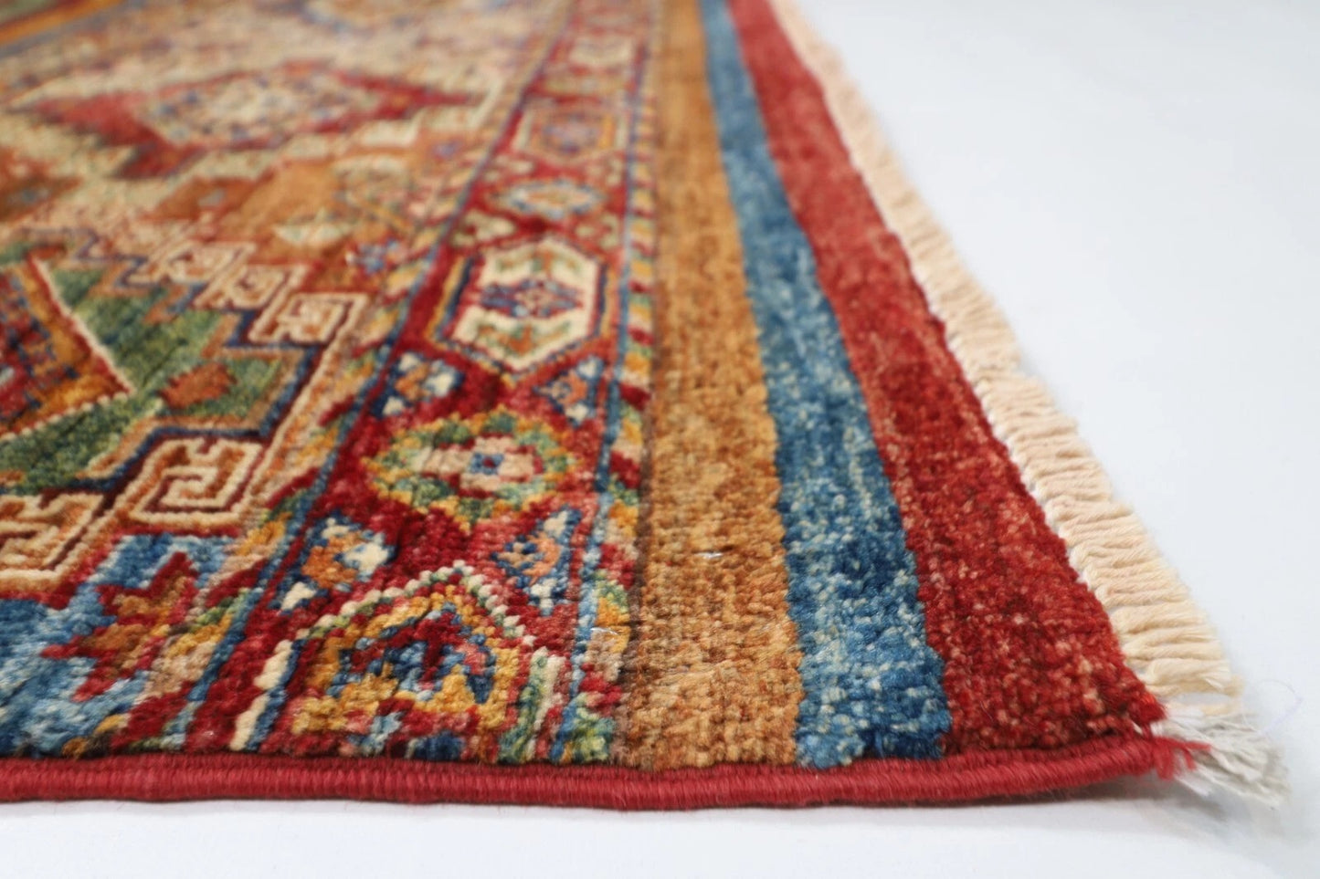 154 x 206 cm | Khorjun Afghan Tribal Hand Knotted Veg Dye Wool carpet