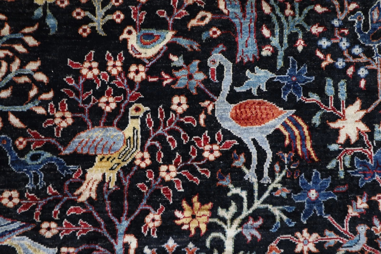 202 x 298 cm | Birds Afghan Tribal Hand Knotted Carpet
