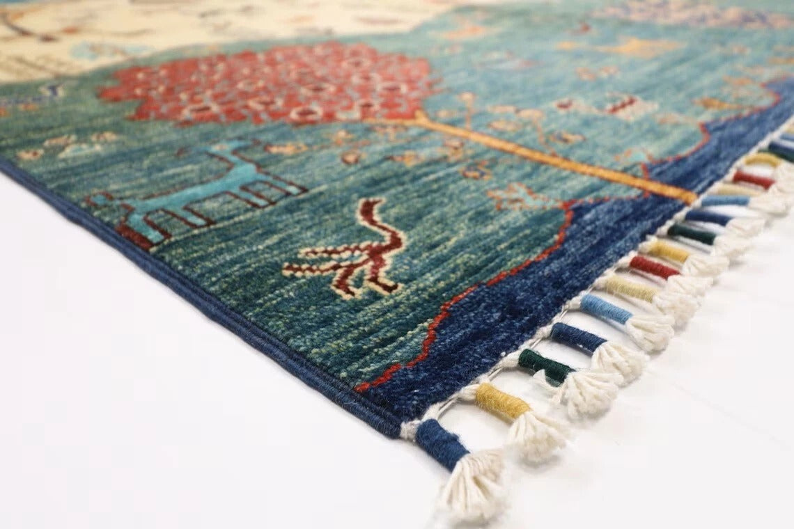 257 x 304 cm | Landscape Afghan Tribal Hand Knotted Carpet
