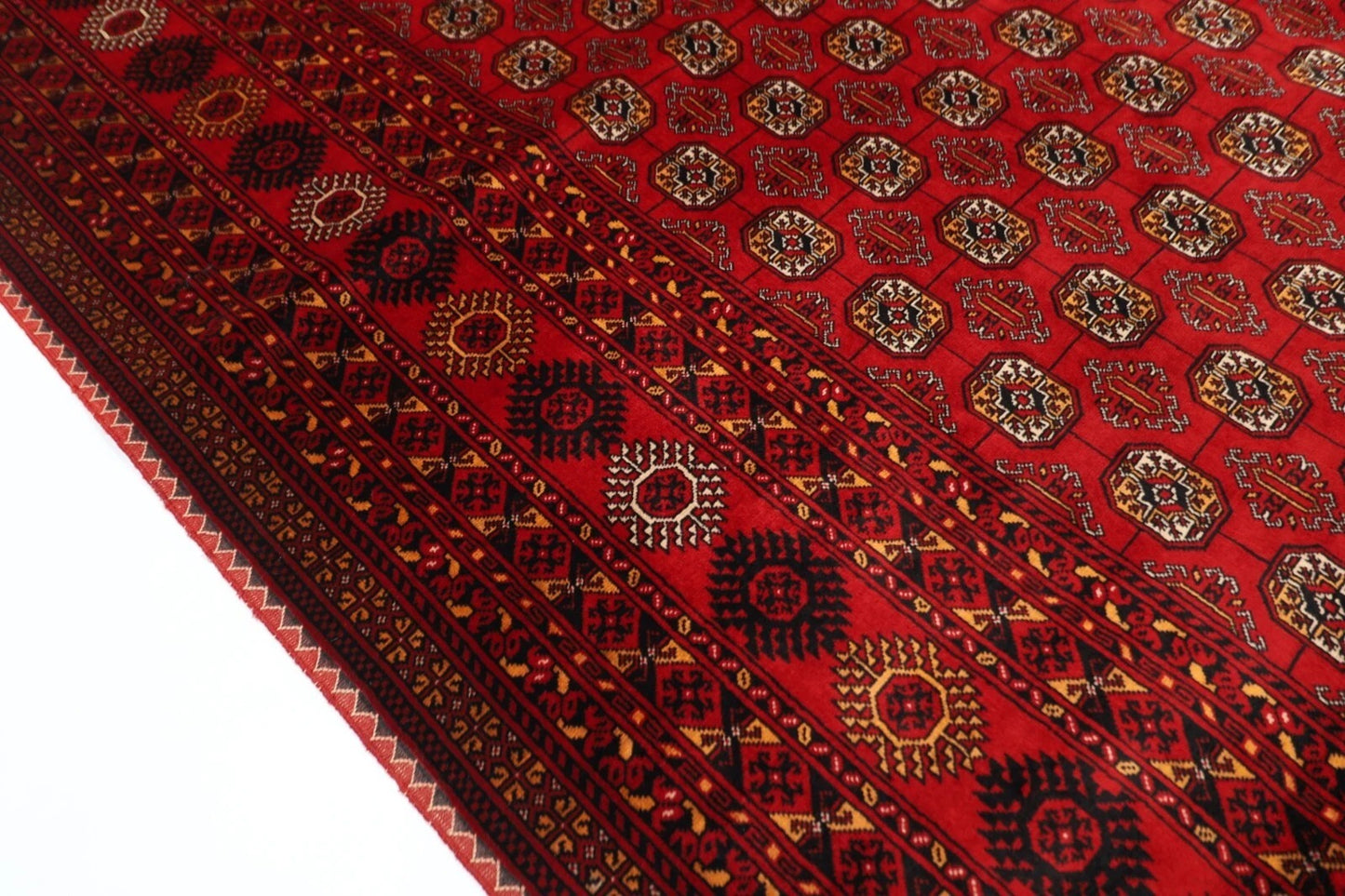 207 x 274 cm | Fine Mori Bokhara Afghan Tribal Hand Knotted Carpet