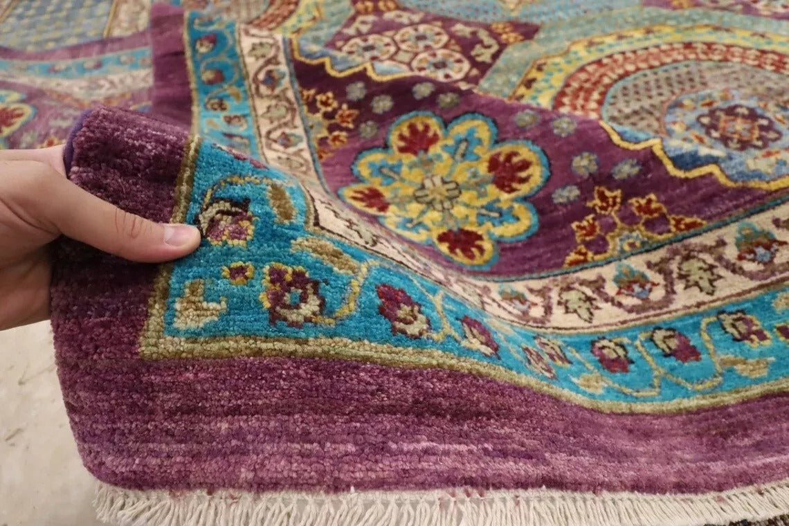 408 x 610 cm | beautiful purple Large Size Area Rug Afghan Hand Knotted carpet