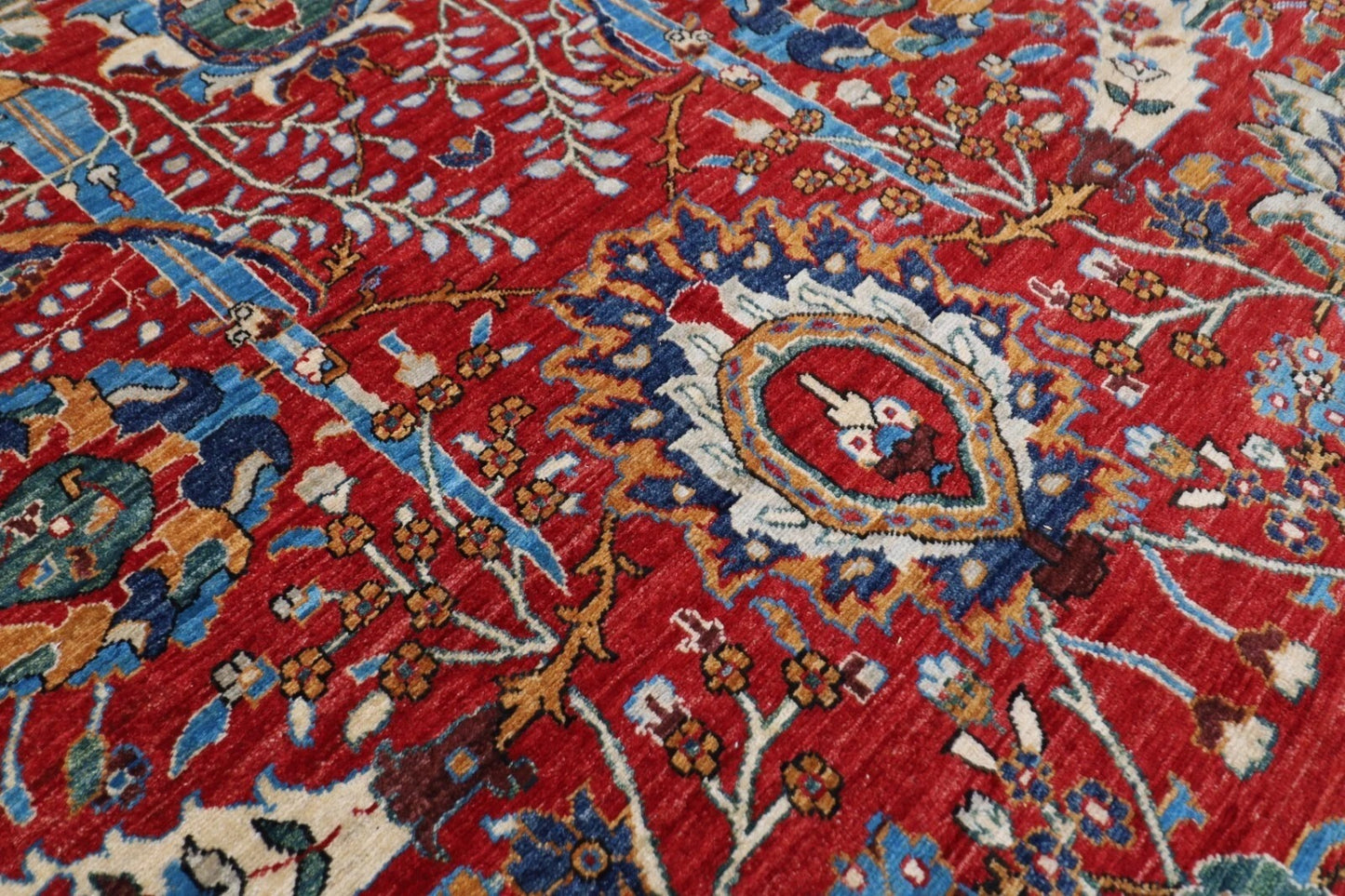306 x 412 cm | Sickle Leaf Afghan Hand Knotted Carpet
