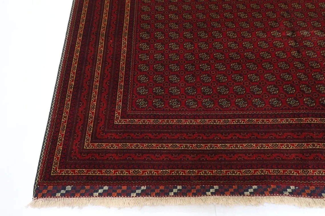 202 x 293 cm | Fine Mori Bokhara Afghan Tribal Hand Knotted Carpet