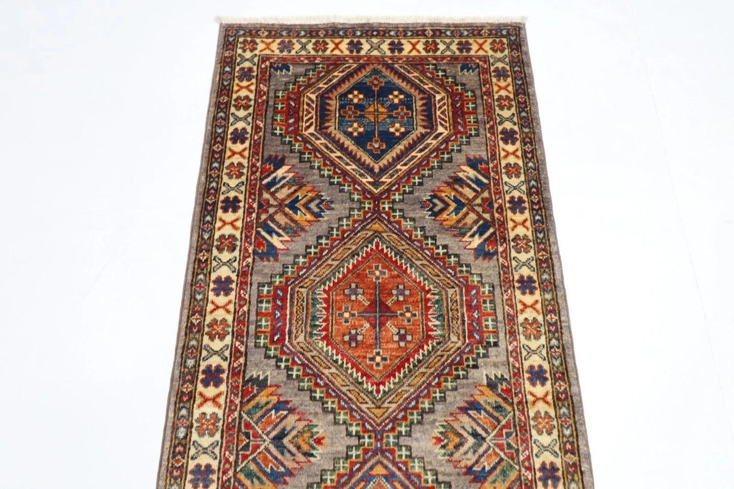 75 x 242 cm | Kazak Afghan Tribal Hand Knotted Wool Runner