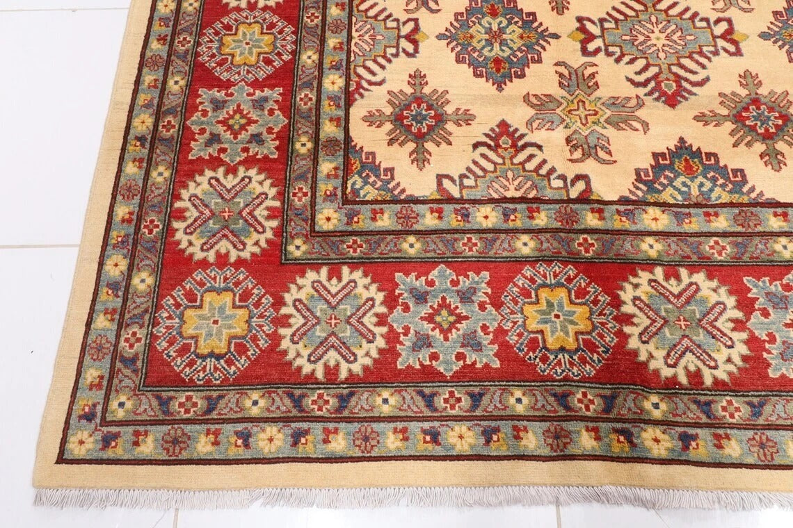 305 x 424 cm | Yakkish Beige Afghan Tribal Hand Knotted Carpet