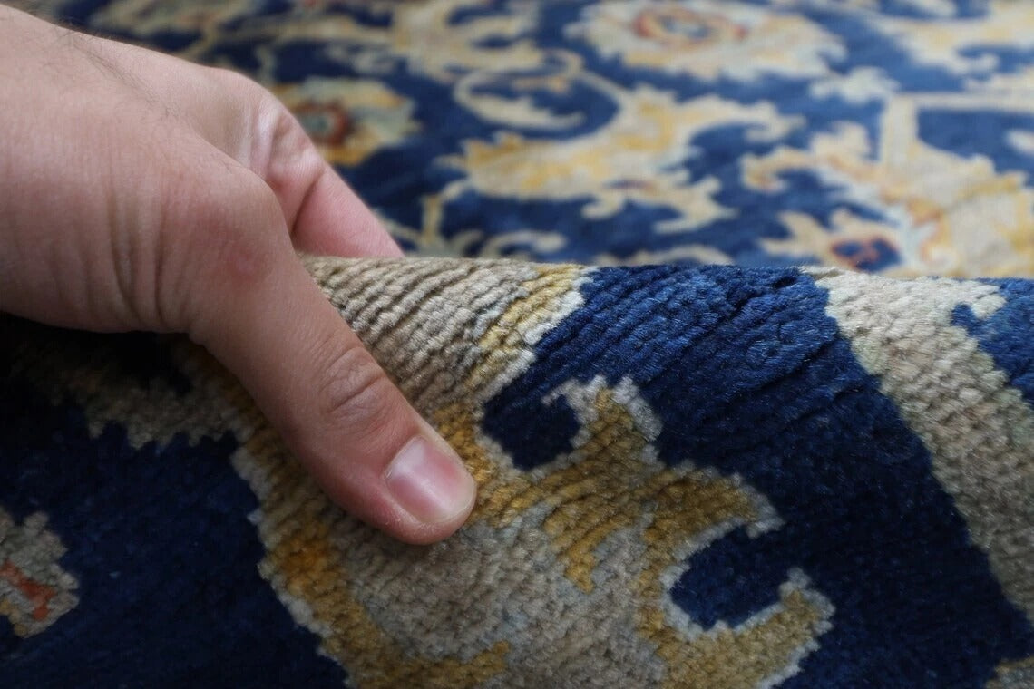 277 x 361 cm | Navy Oriental Afghan Tribal Hand Knotted Carpet