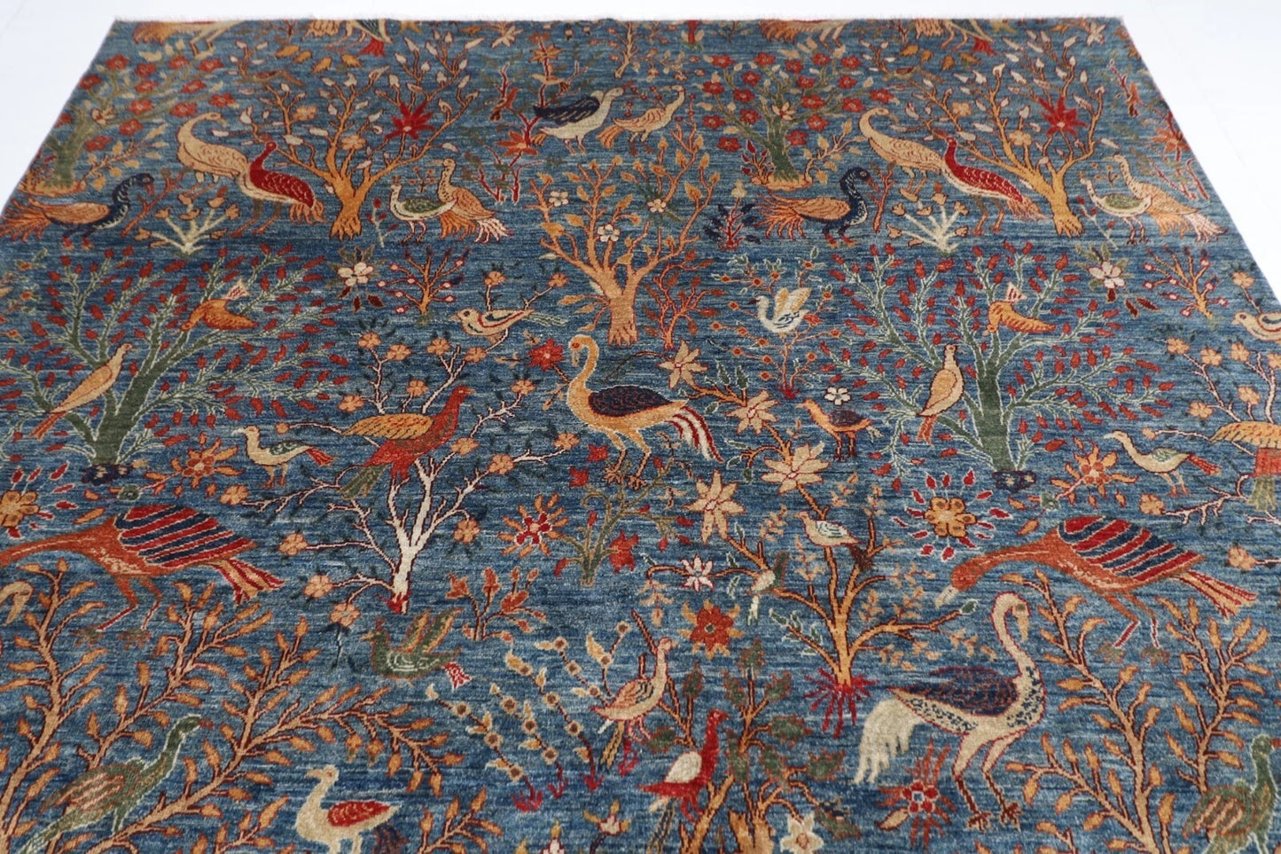 245 x 304 cm | Birds Afghan Tribal Hand Knotted Carpet