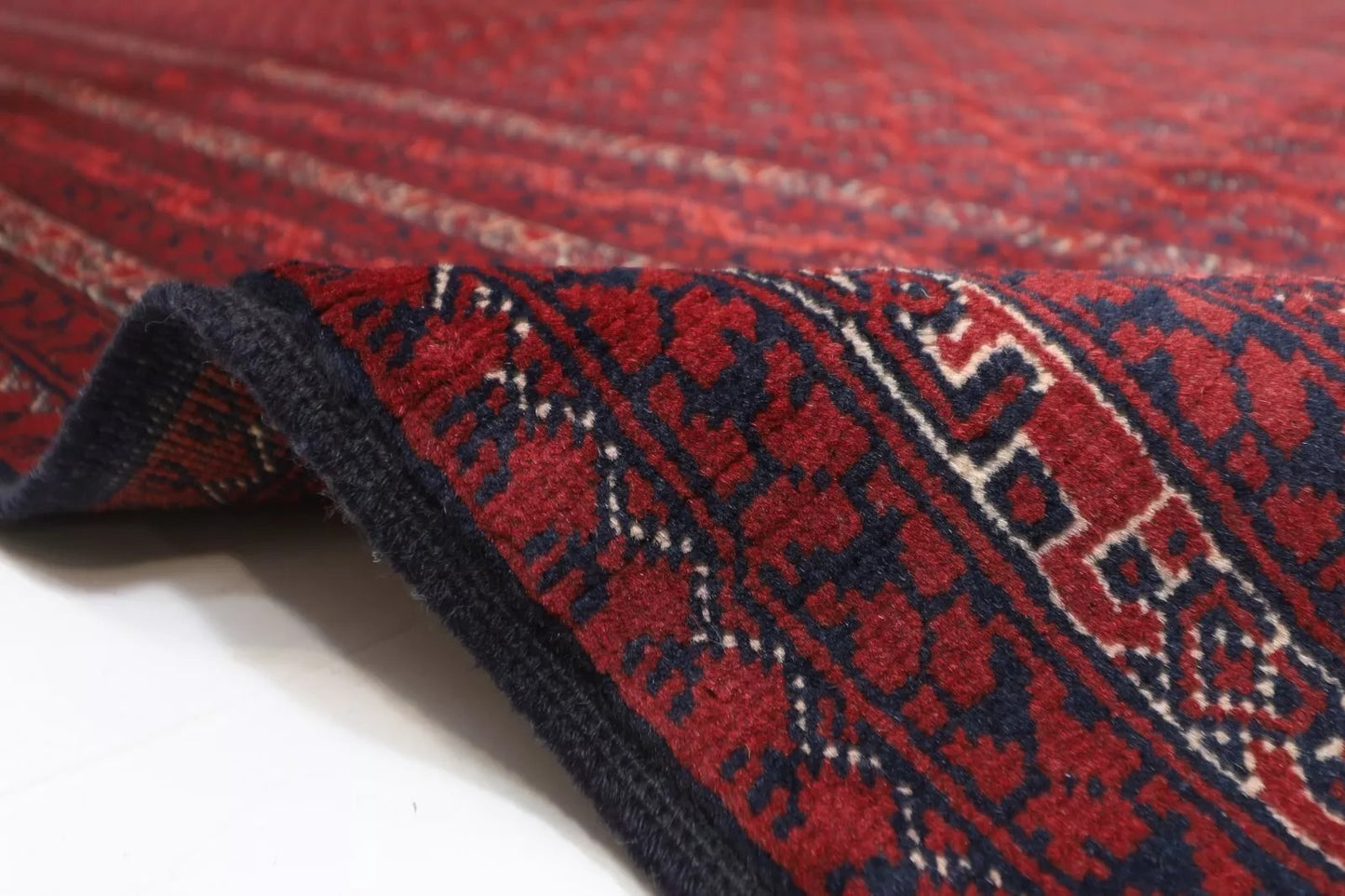 198 x 295 cm | Mori Bokhara Afghan Tribal Hand Knotted Carpet