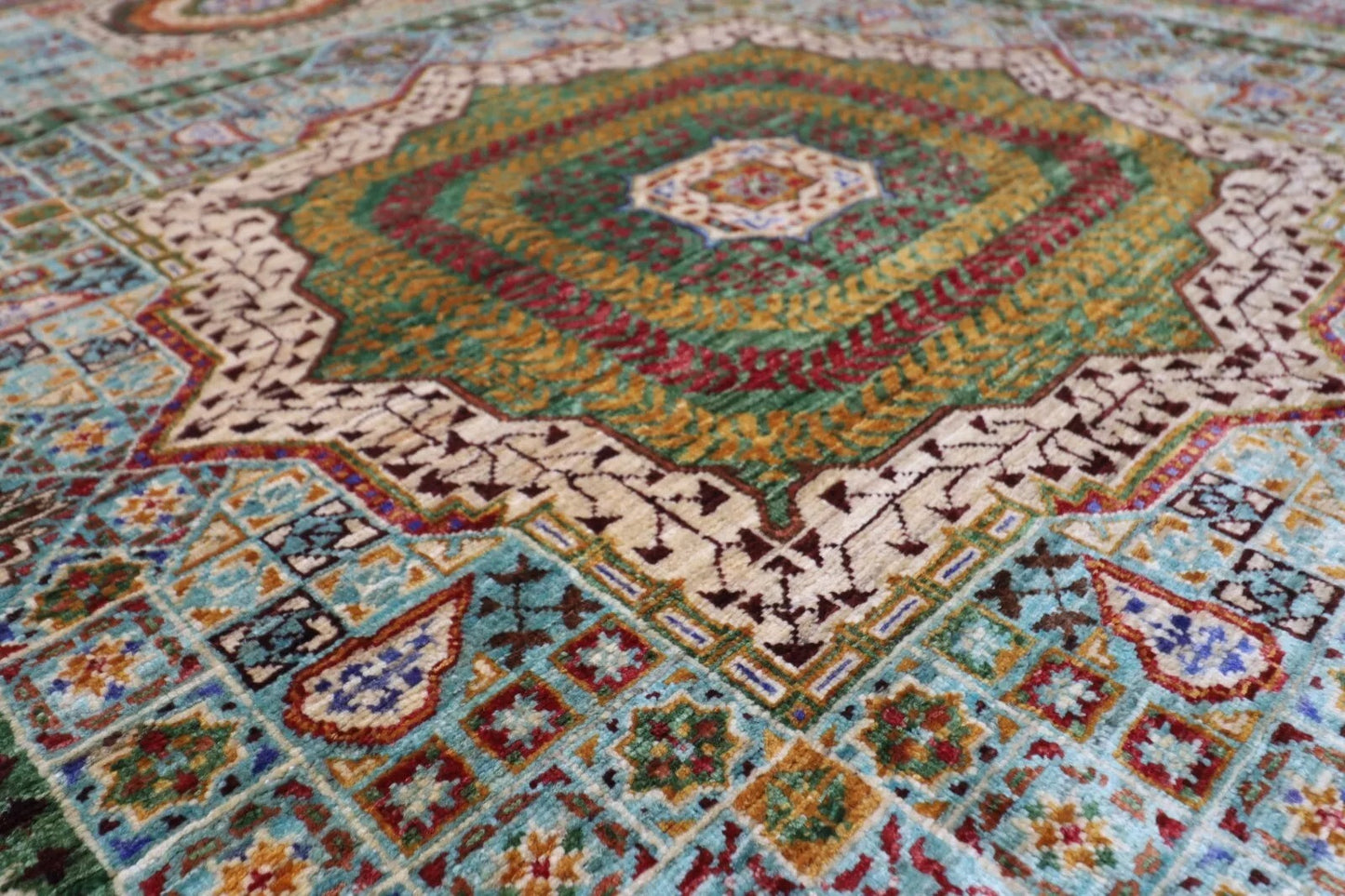 175 x 228 cm | Mamluk Afghan Tribal Hand Knotted Veg Dye Wool Carpet