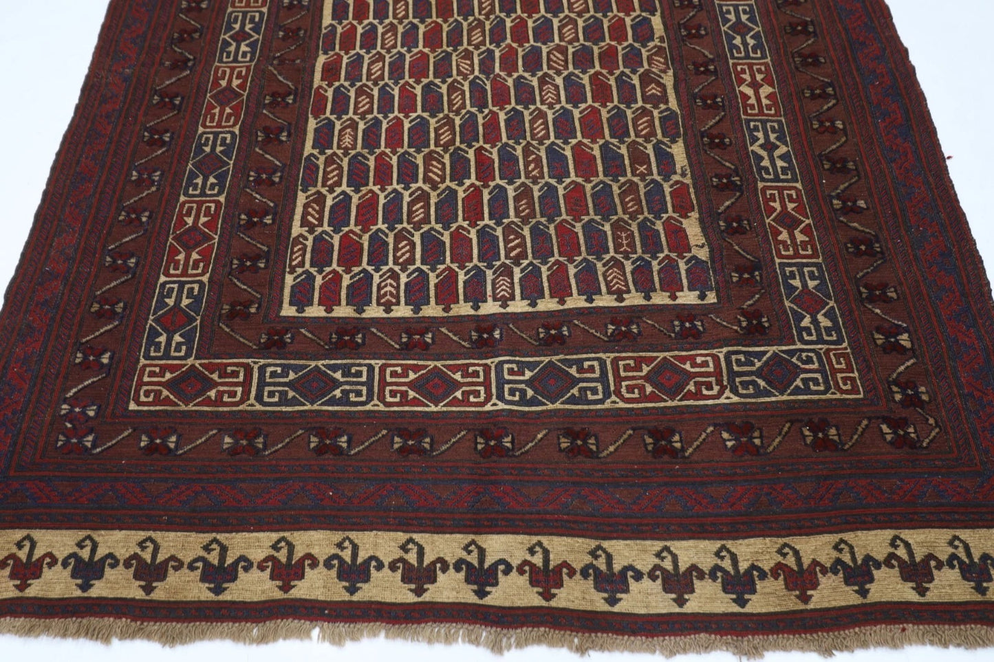 188 x 245 cm | Vintage Kilim Afghan Tribal Hand Knotted Veg Dye Wool Carpet