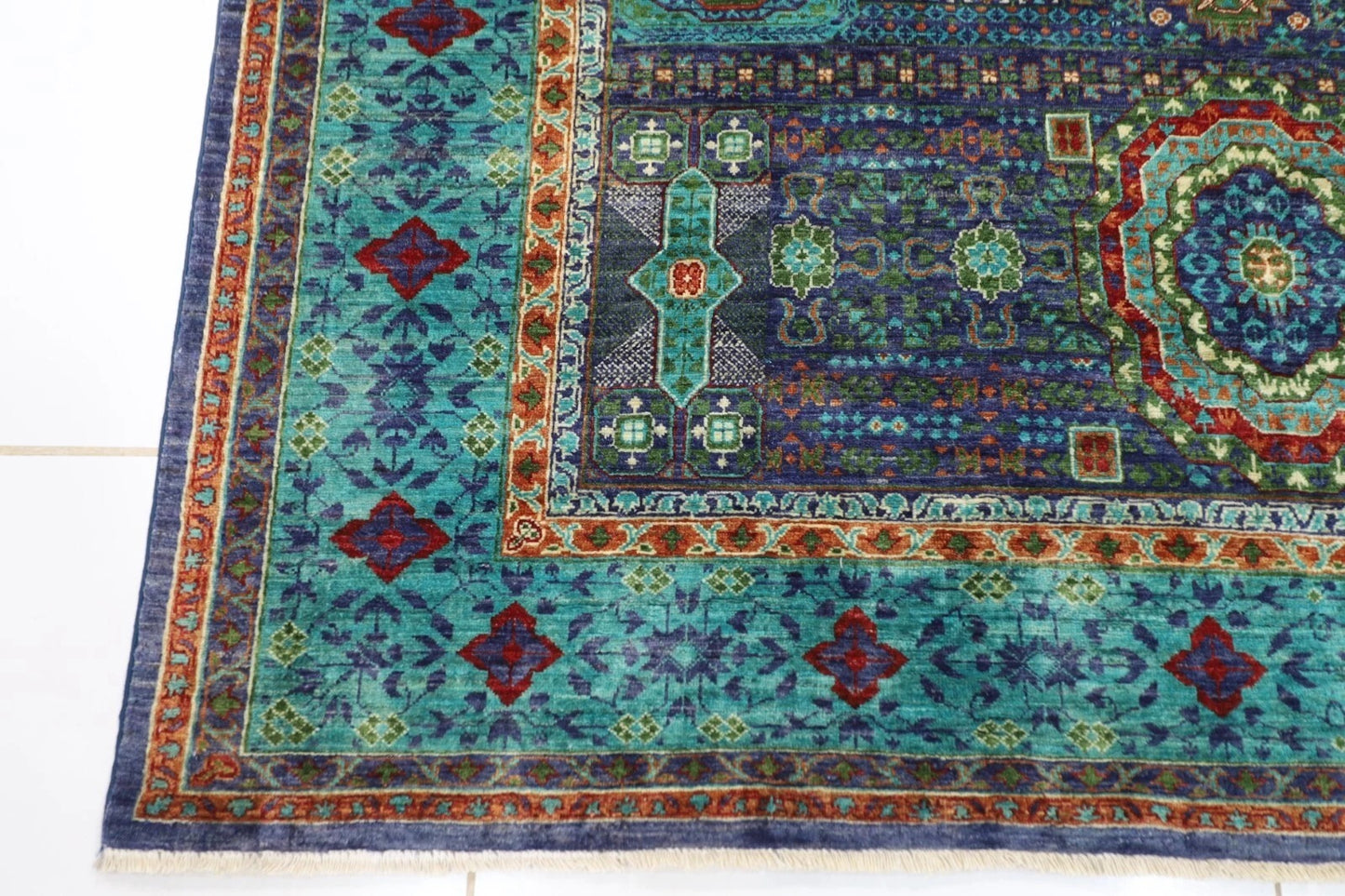 190 x 265 cm |  High Quality Mamluk Purple Afghan Tribal Hand Knotted Veg Dye Wool carpet