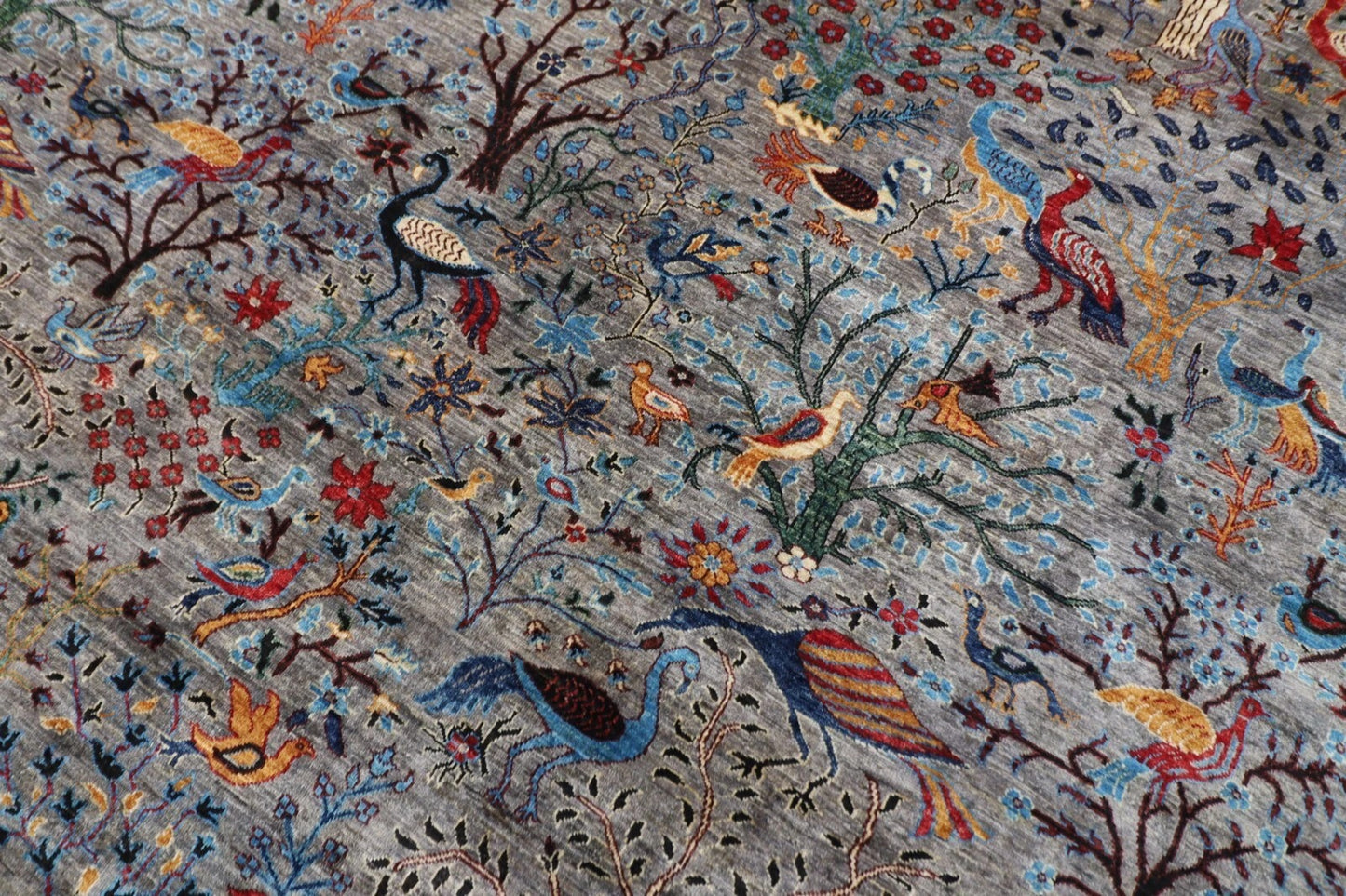 361 x 537 cm | Birds Afghan Tribal Hand Knotted Carpet