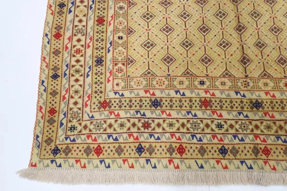 160 x 186 cm | Flat Weave Afghan Tribal Hand Knotted Veg Dye Wool Kilim