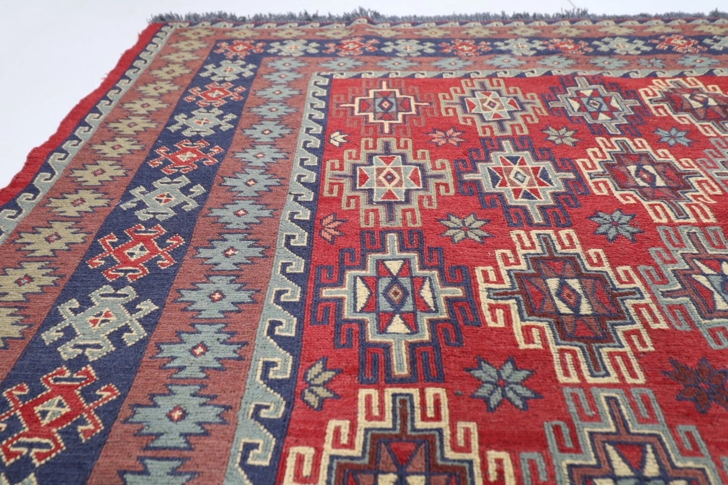 204 x 279 cm | Sumak Afghan Tribal Hand Knotted Kilim