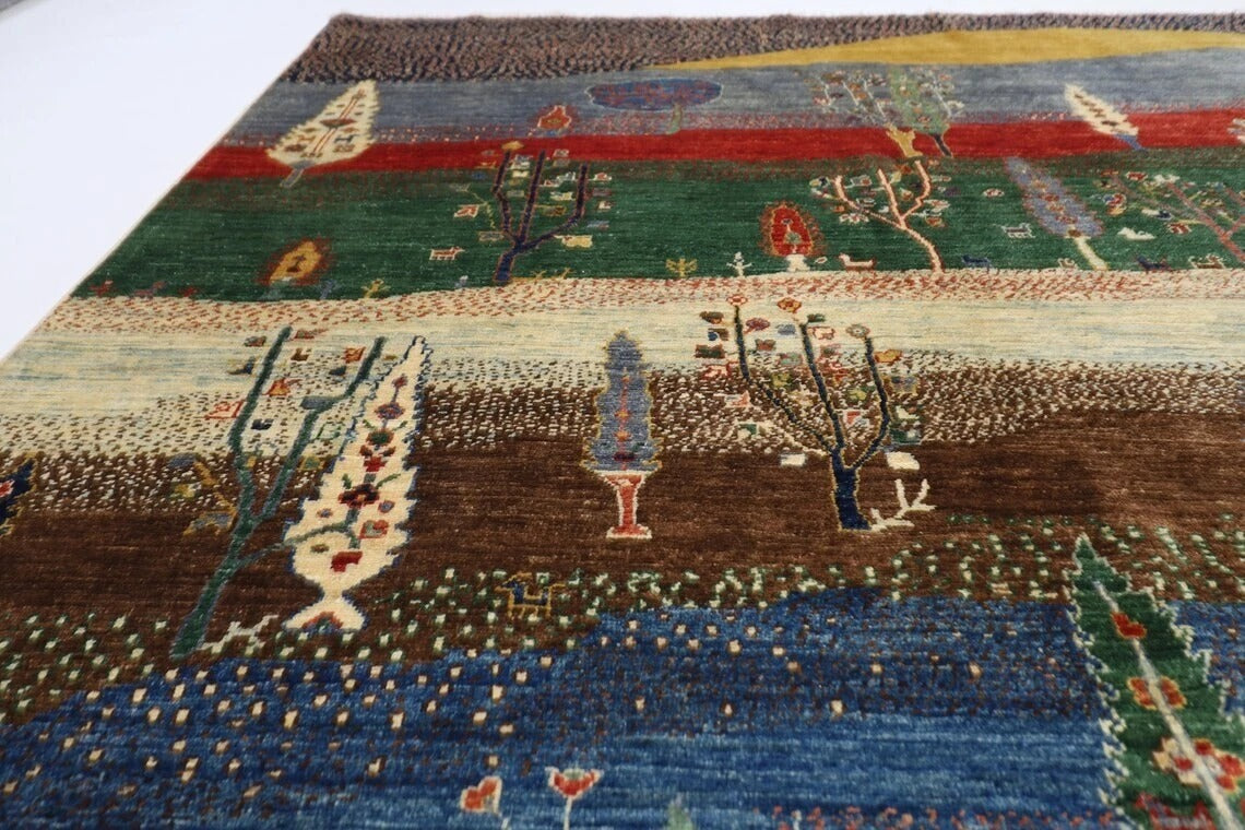 248 x 301 cm | Landscape Afghan Tribal Hand Knotted Carpet