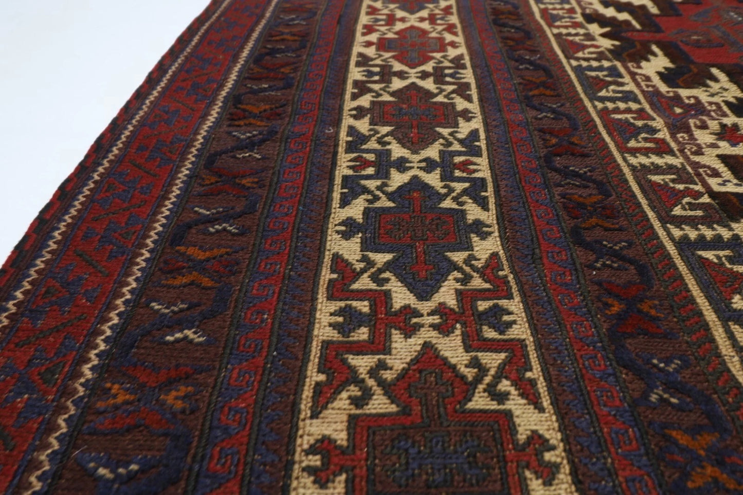 195 x 277 cm | Vintage Flat Weaved Kilim Afghan Tribal Hand Knotted Carpet