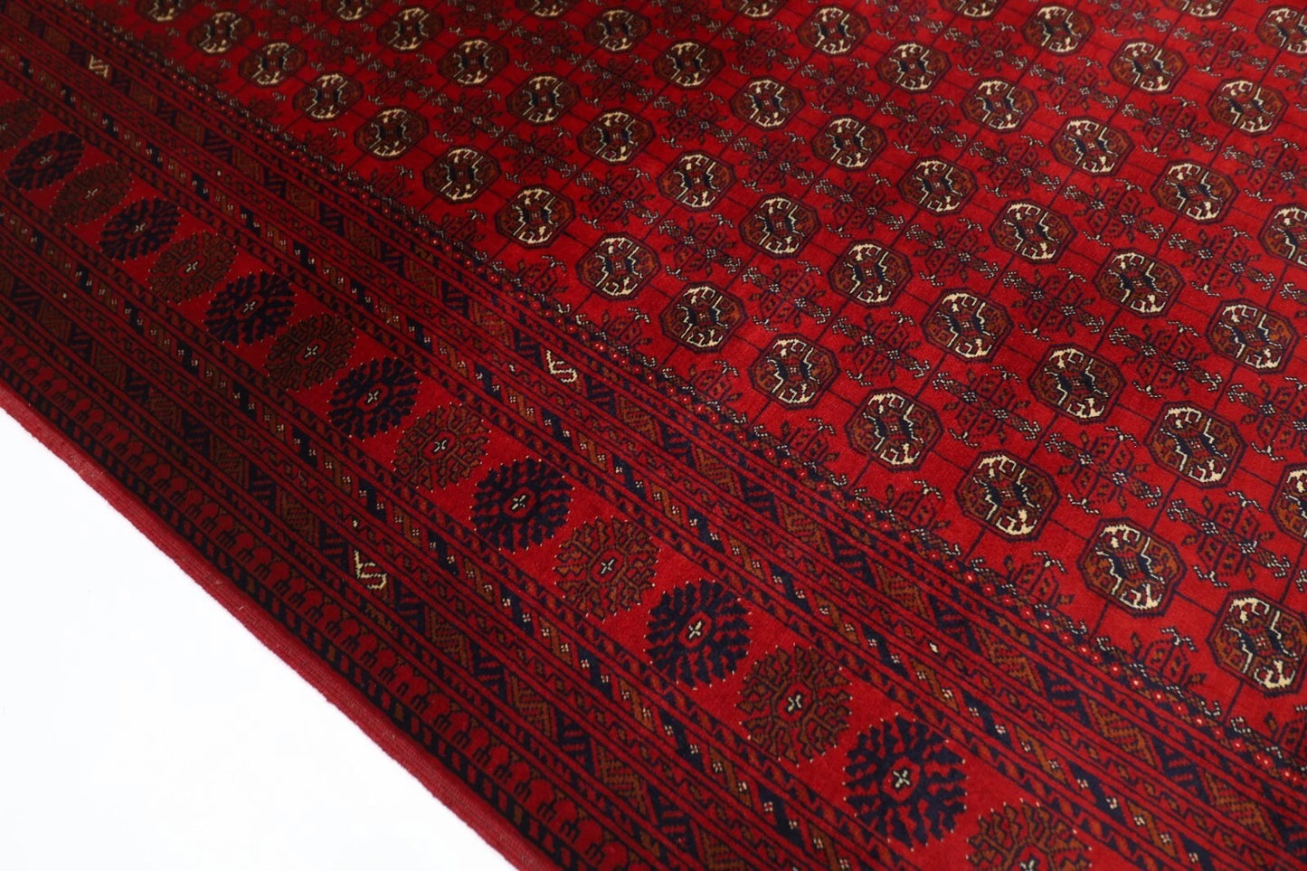 202 x 292 cm | Fine Mori Bokhara Afghan Tribal Hand Knotted Carpet