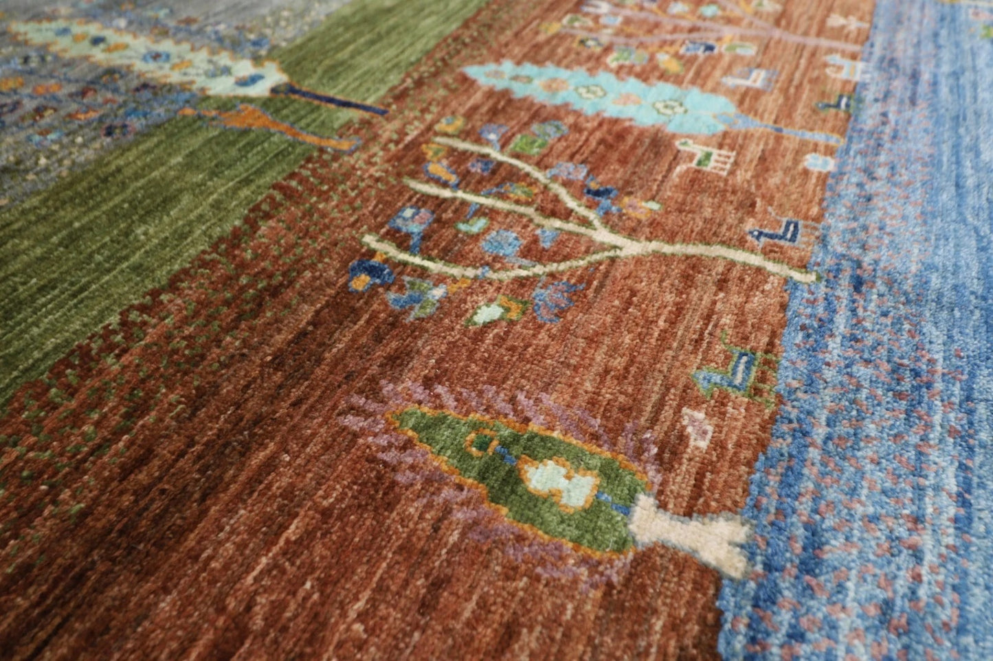 305 x 418 cm | Landscape Afghan Hand Knotted Carpet