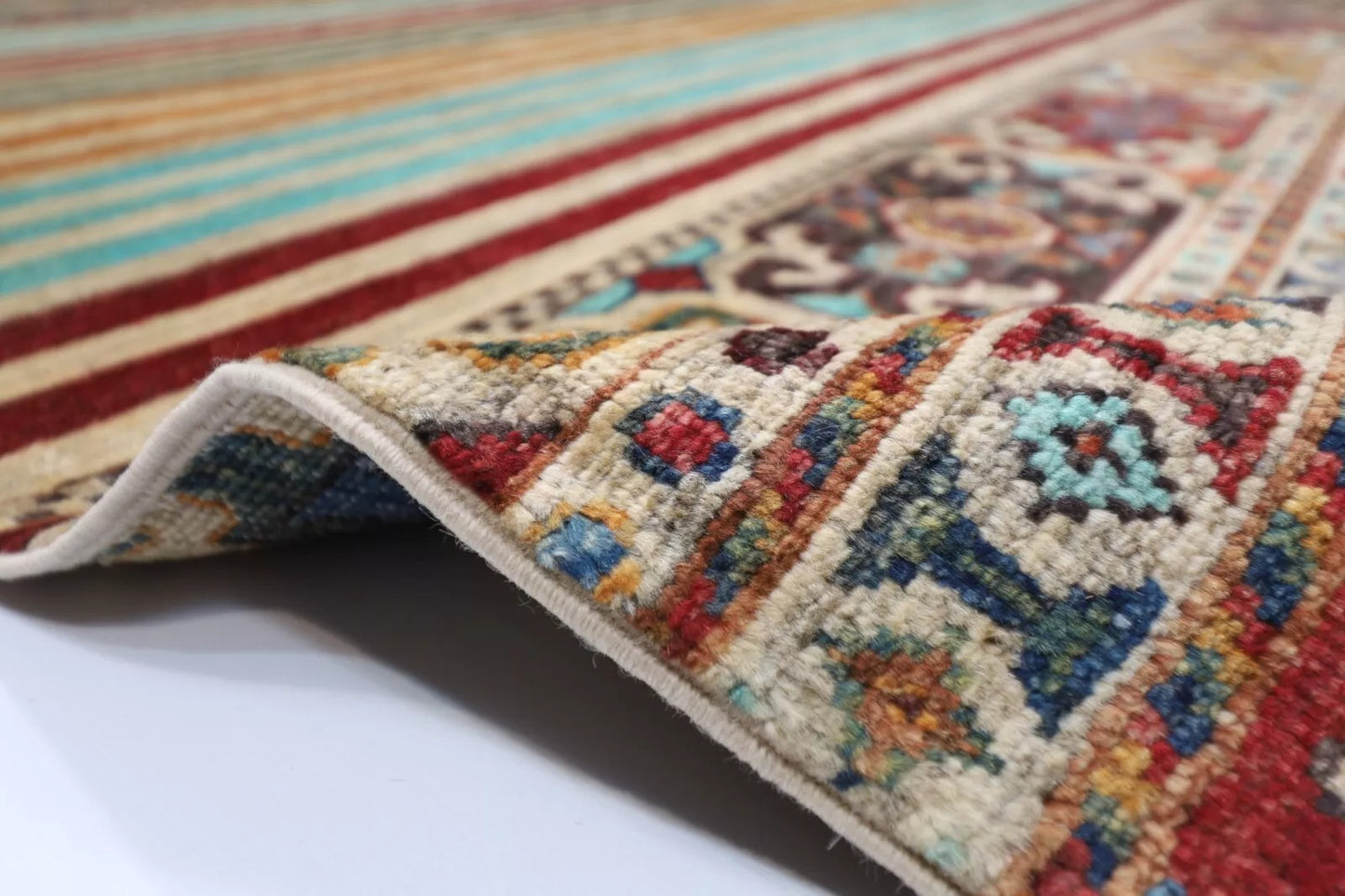 179 x 247 cm | Khorjun Afghan Tribal Hand Knotted Veg Dye Wool Carpet