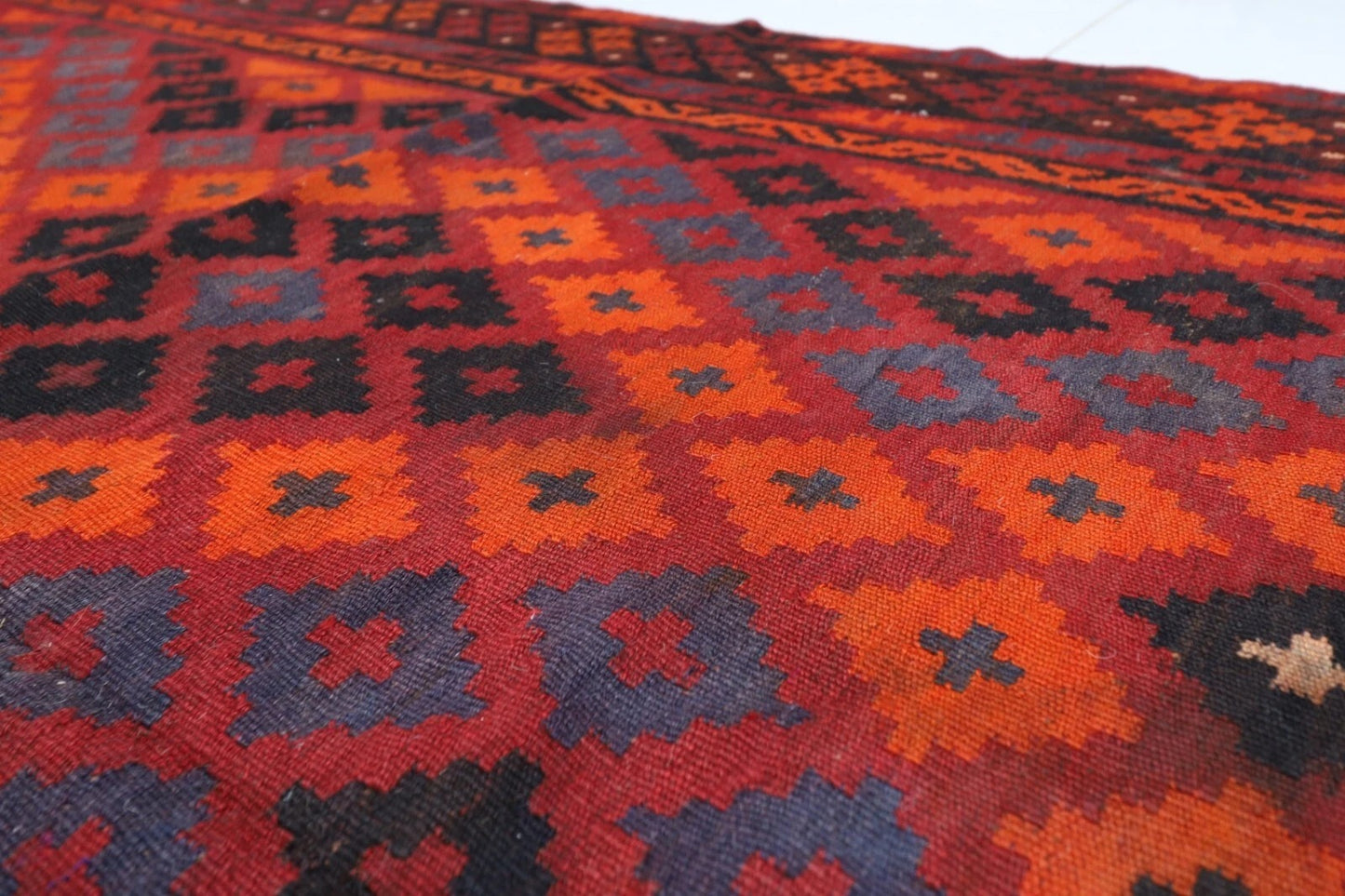 172 x 337 cm | Flat Weaved Afghan Tribal Hand Knotted Kilim
