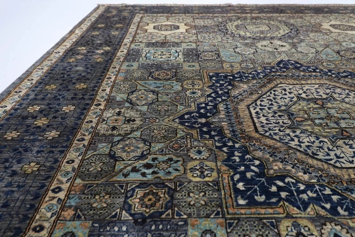 183 x 269 cm |  High Quality Mamluk Gray Afghan Tribal Hand Knotted Veg Dye Wool carpet