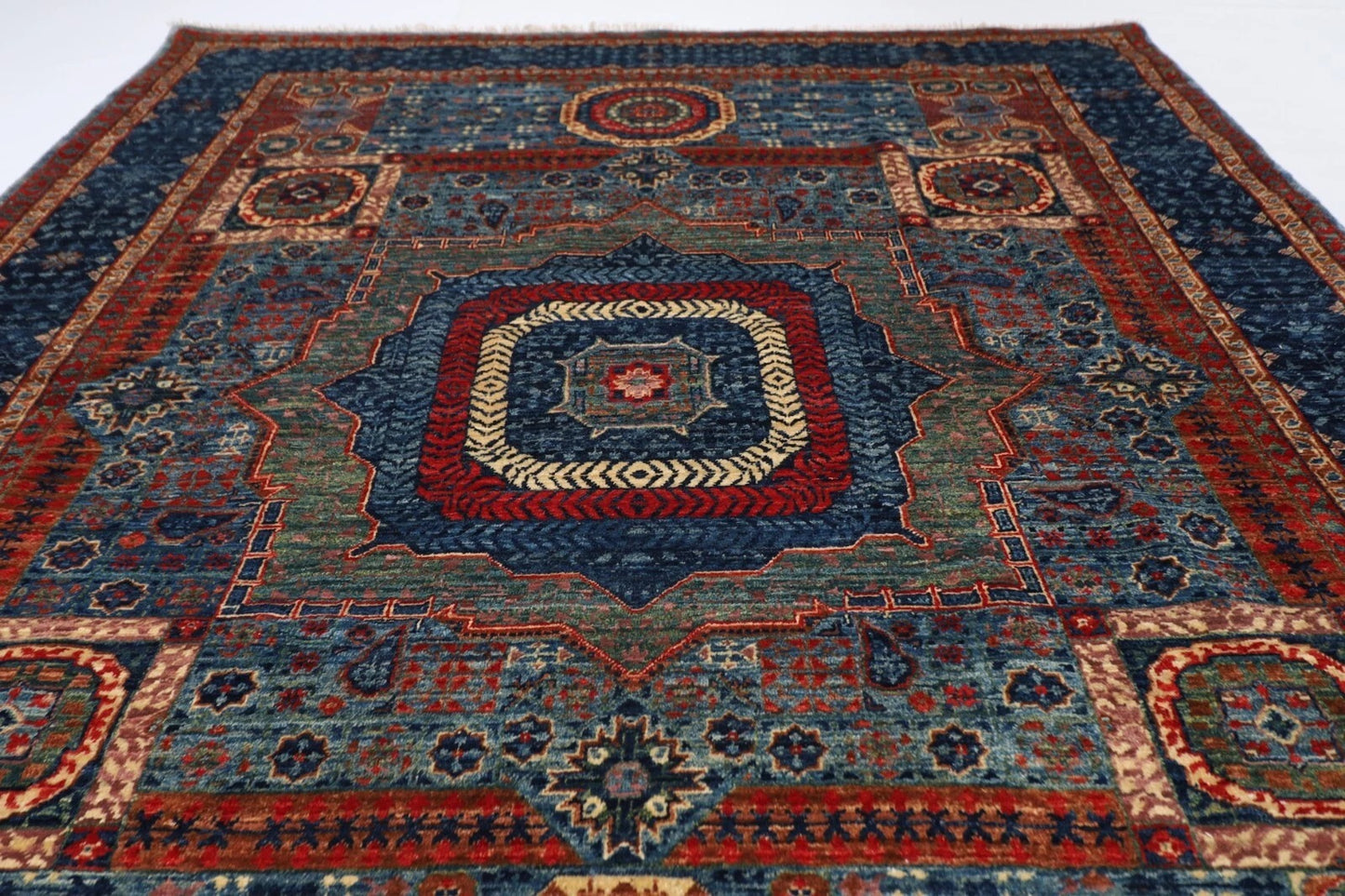 160 x 200 cm | Mamluk Afghan Tribal Hand Knotted Veg Dye Wool Carpet