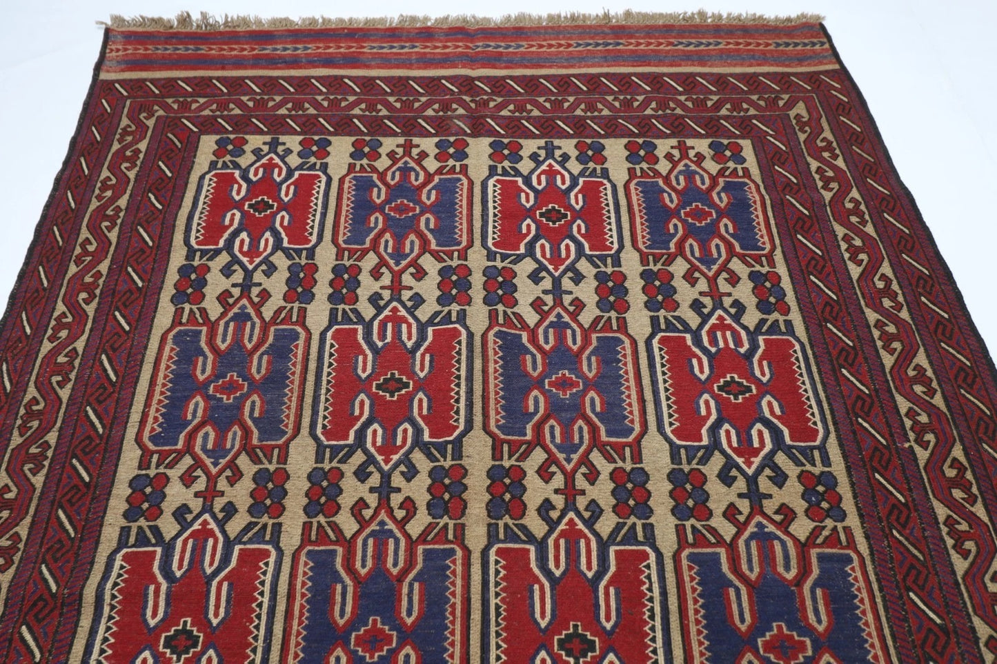 185 x 284 cm | Barjesta Flat Weaved Afghan Tribal Hand Knotted Wool Carpet kilim