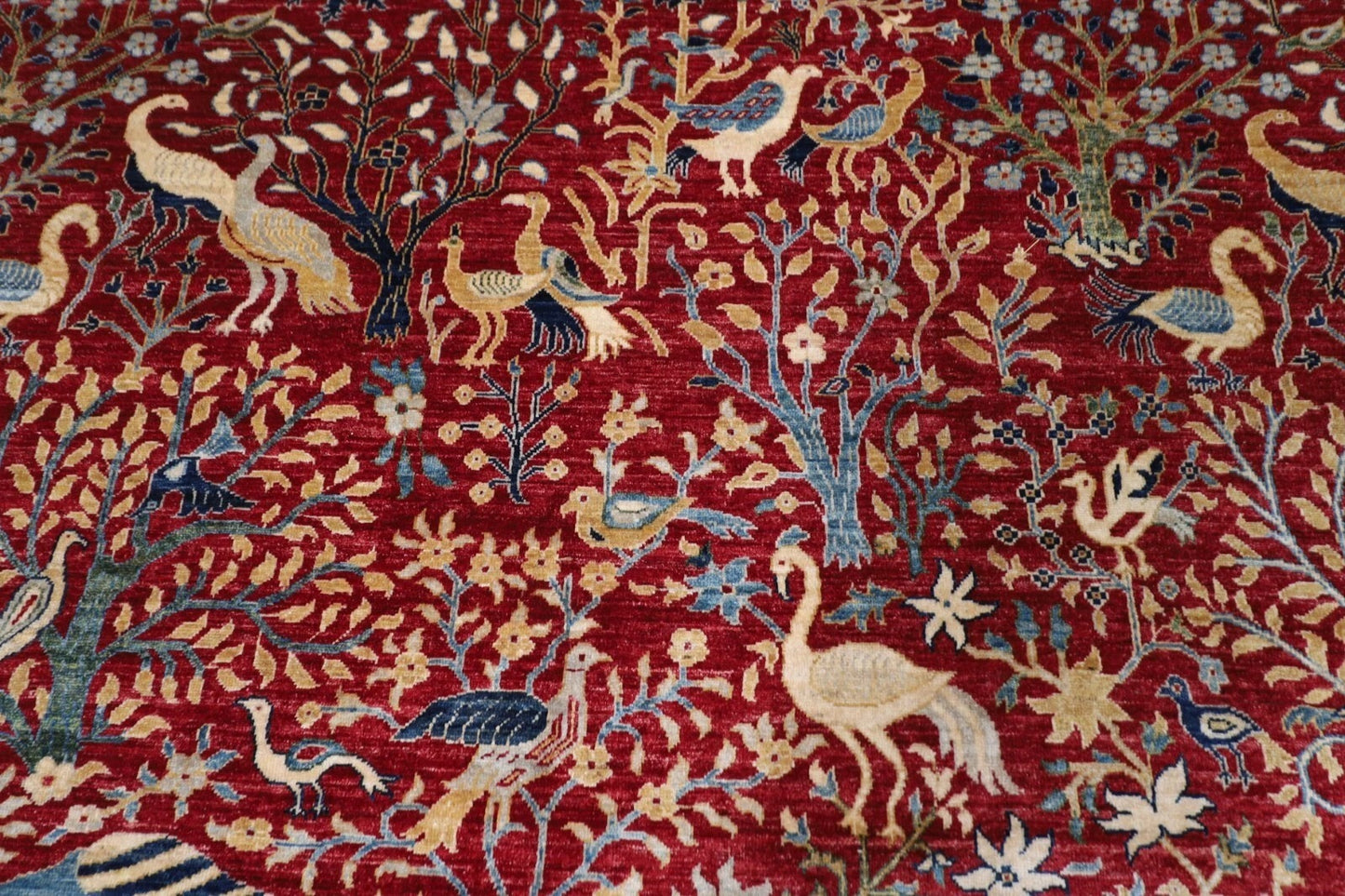 303 x 419 cm | Birds Red Afghan Tribal Hand Knotted Carpet