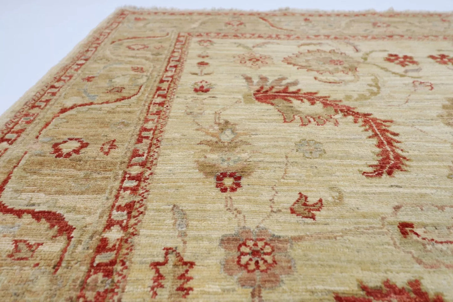154 x 203 cm | Ziegler Afghan Tribal Hand Knotted Veg Dye Wool Carpet