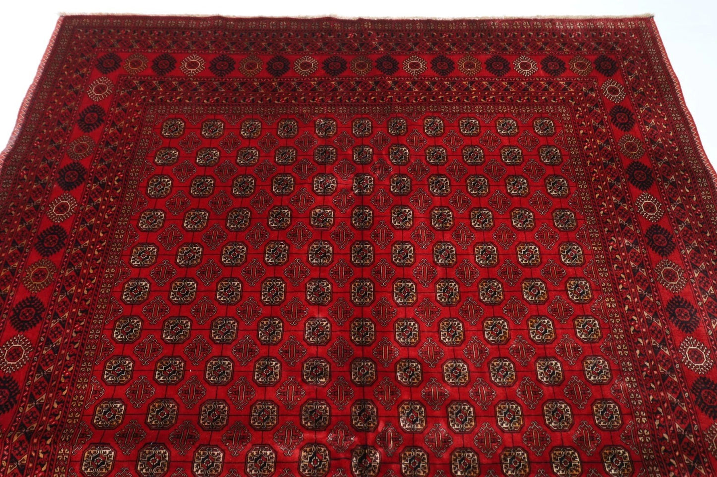 199 x 276 cm | Fine Mori Bokhara Afghan Tribal Hand Knotted Carpet