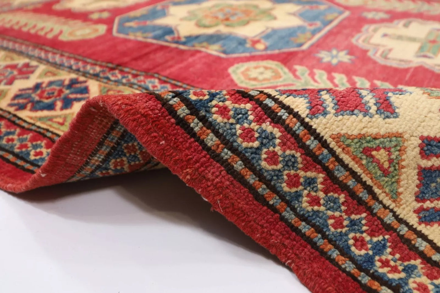 120 x 160 cm | Kazak Afghan Tribal Hand Knotted Veg Dye Wool carpet