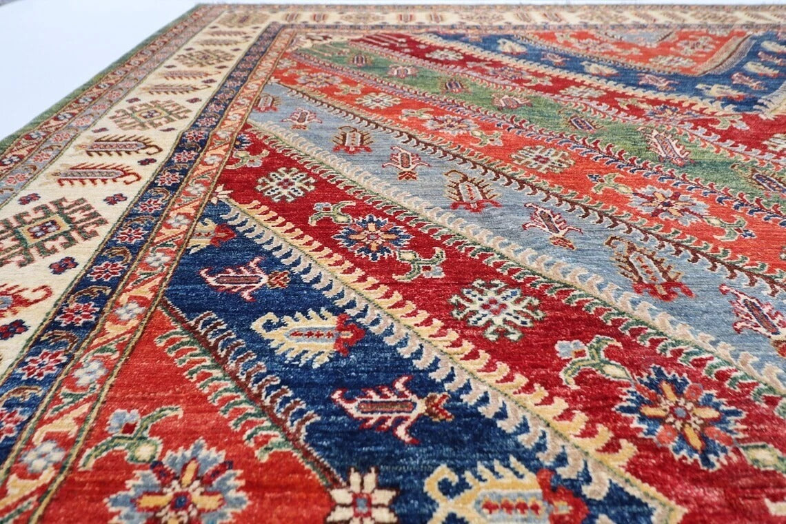 276 x 413 cm | Kazak Afghan Tribal Hand Knotted Carpet