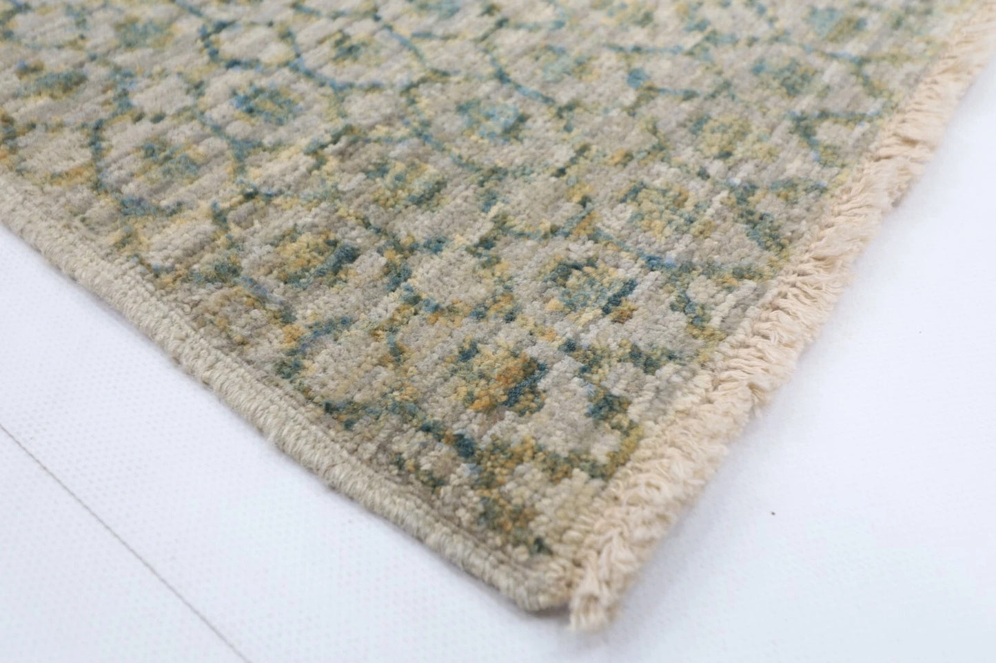 185 x 271 cm | Mamluk Blue Afghan Tribal Hand Knotted Veg Dye Wool Carpet