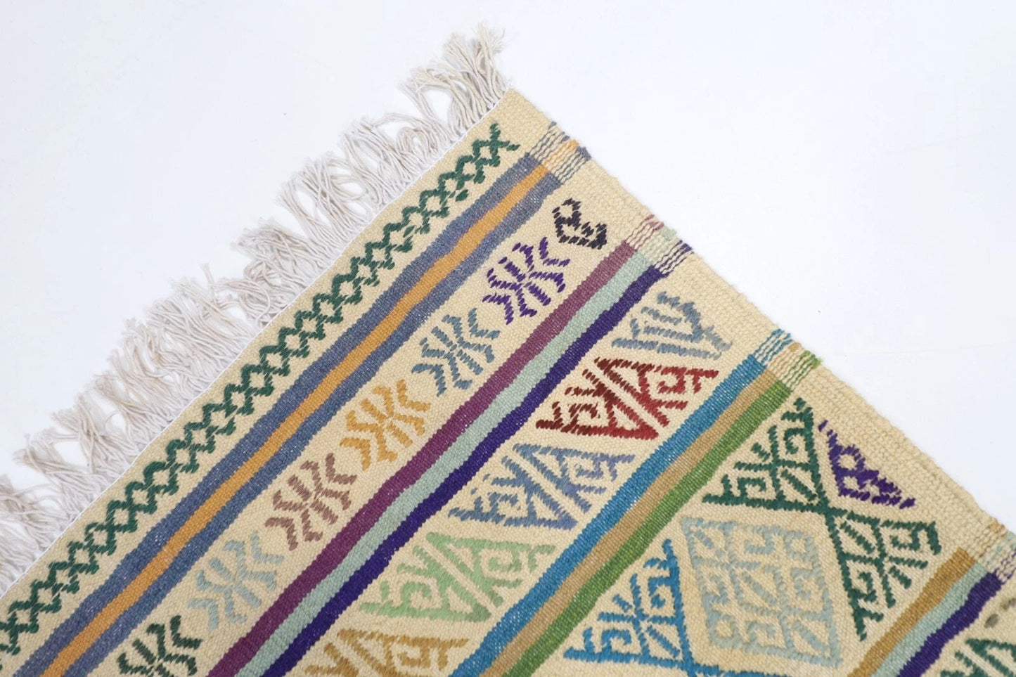 197 x 295 cm | Flat weaved Afghan Tribal Hand Knotted Carpet