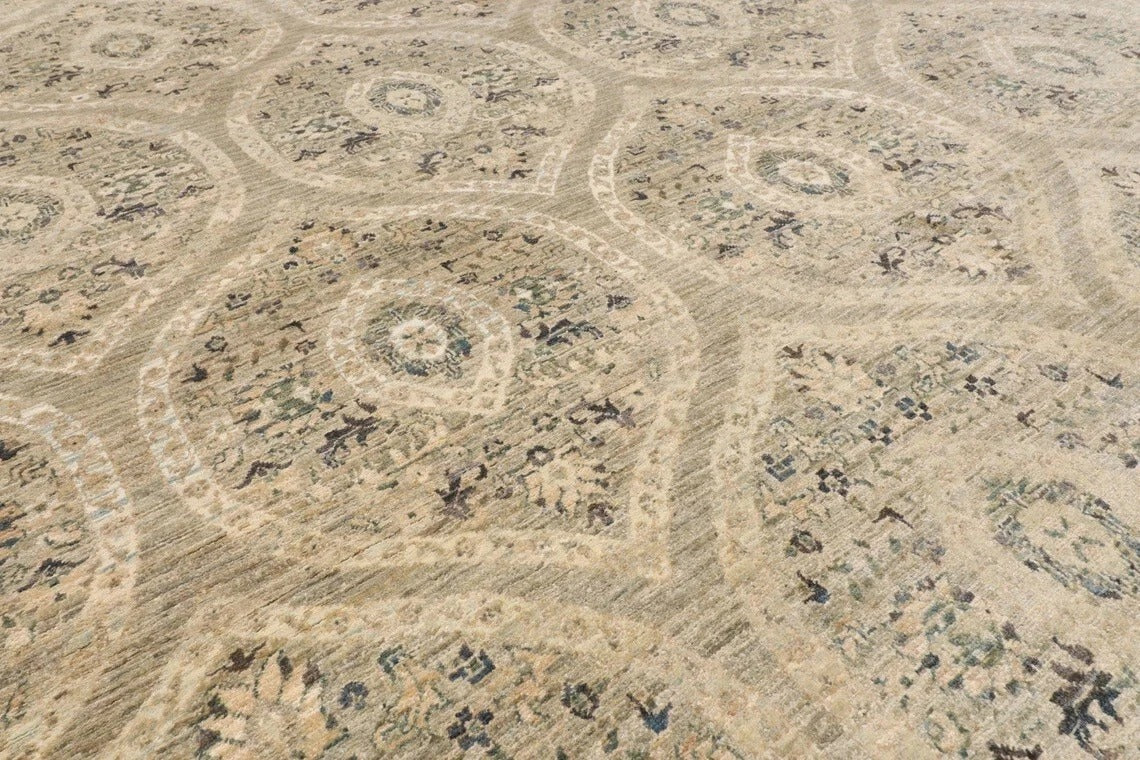 184 x 288 cm | Mamluk Gray Afghan Tribal Hand Knotted Veg Dye Wool Carpet