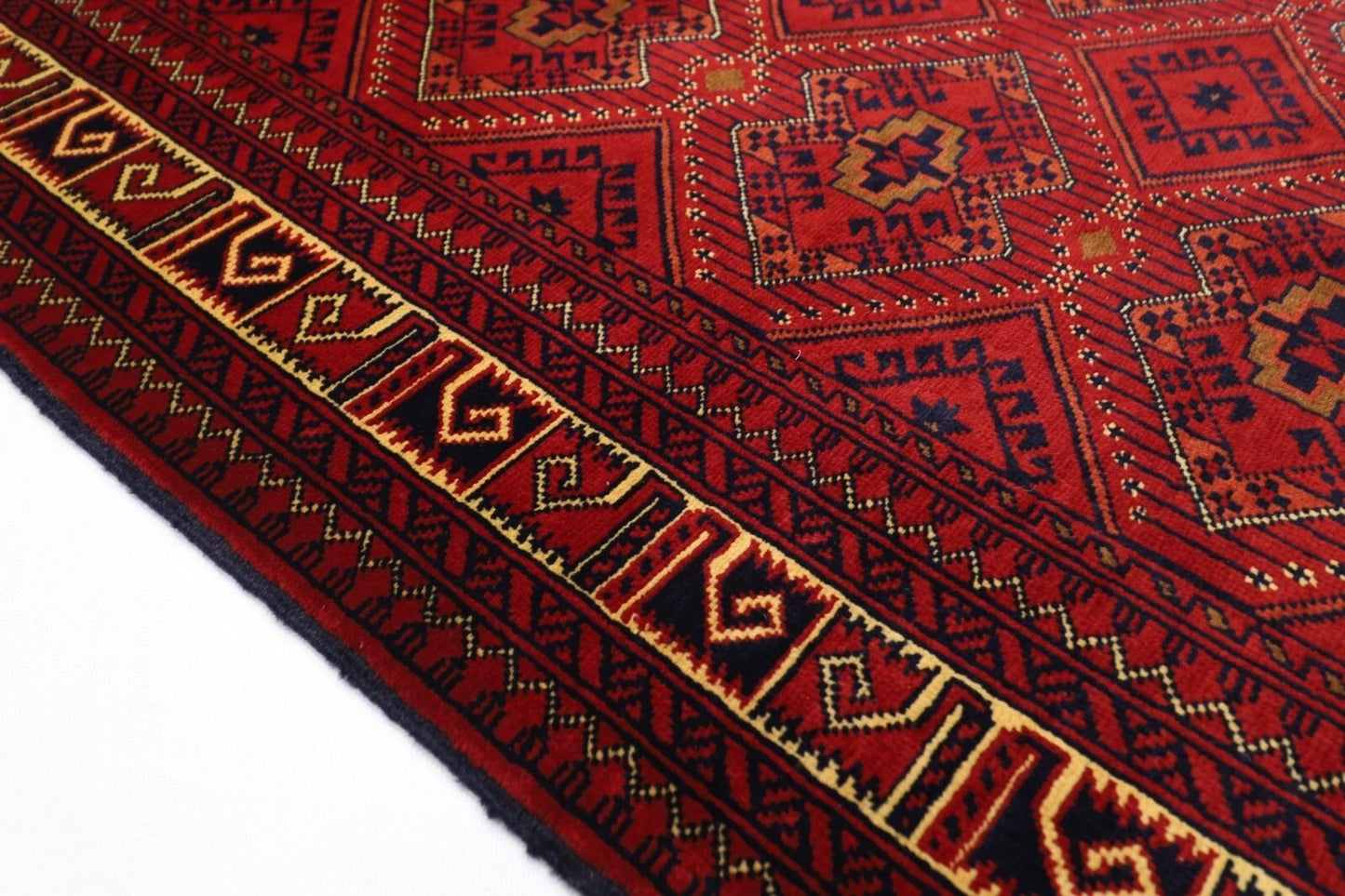 151 x 197 cm | Afghan Tribal Hand Knotted Veg Dye Wool Carpet