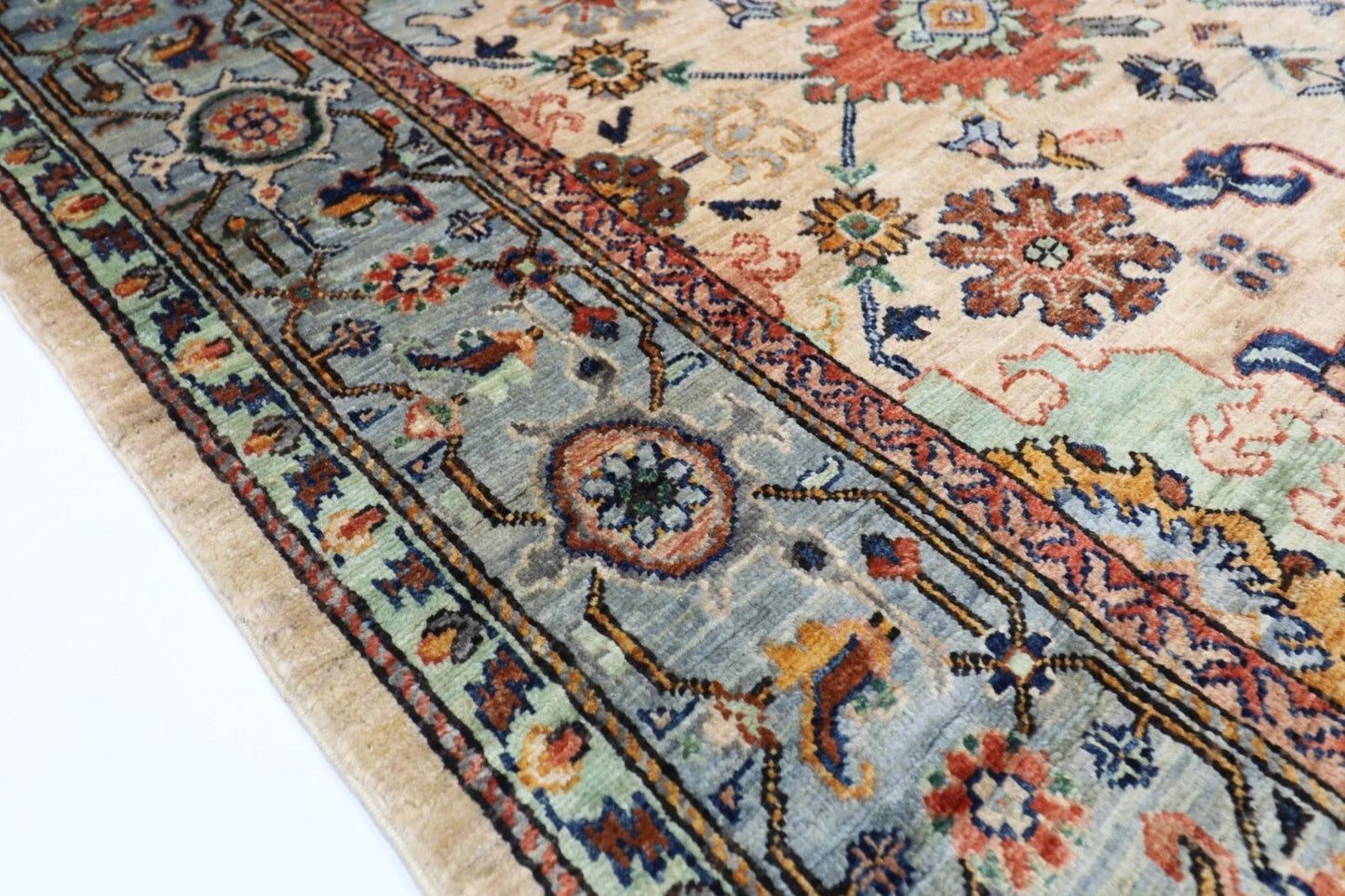 180 x 263 cm | Aryana Beige Afghan Tribal Hand Knotted Veg Dye Wool carpet