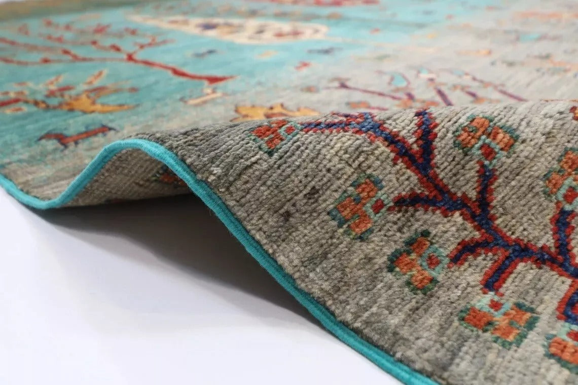 252 x 299 cm | Tree Afghan Tribal Hand Knotted Carpet