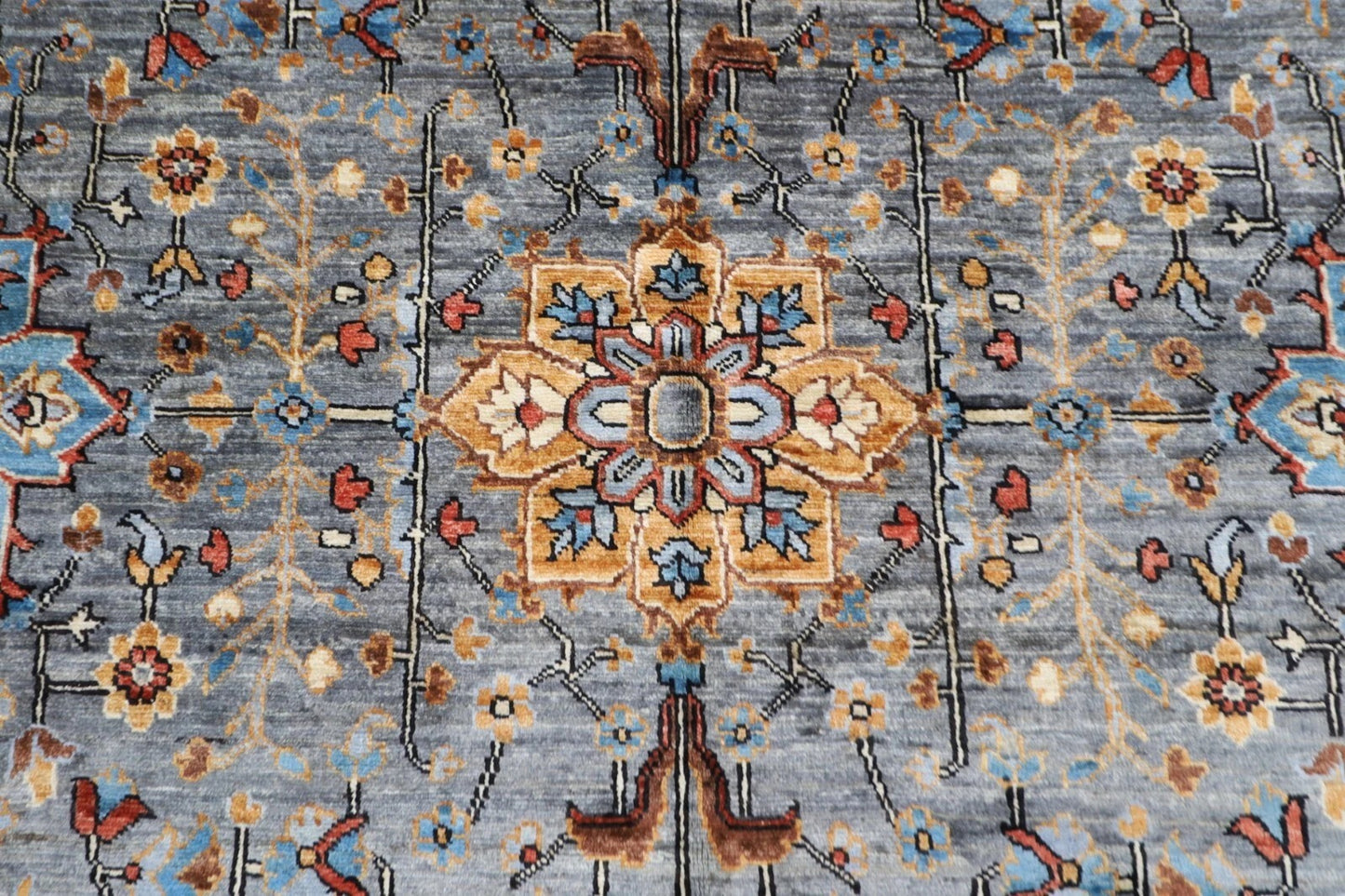 180 x 275 cm | Aryana Gray Afghan Tribal Hand Knotted Veg Dye Wool carpet