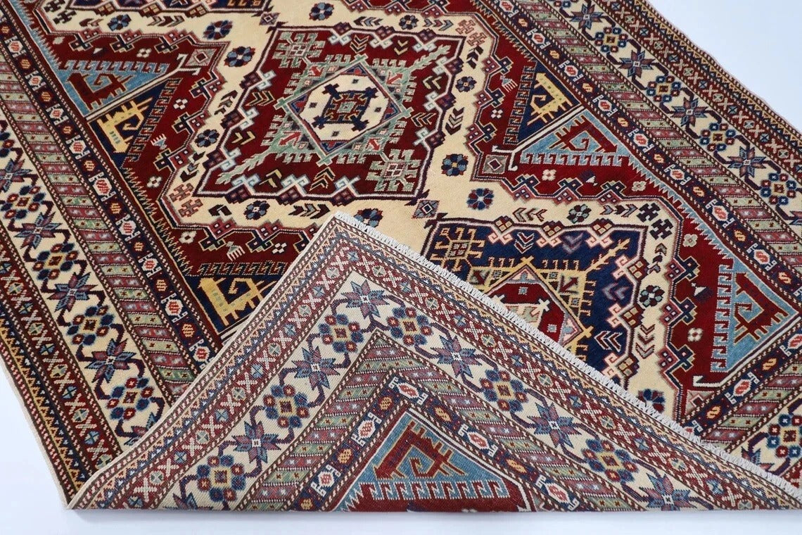 152 x 223 cm | Shirvan Tribal Hand Knotted Veg Dye Wool Carpet