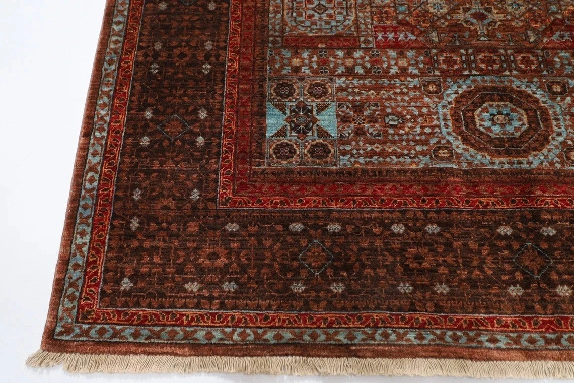 160 x 195 cm | Mamluk Afghan Tribal Hand Knotted Veg Dye Wool Carpet
