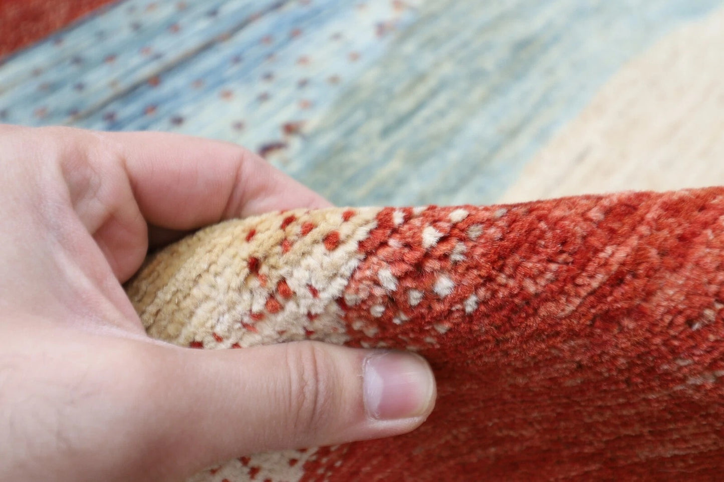 188 x 268 cm | Landscape Afghan Tribal Hand Knotted Veg Dye Wool Carpet