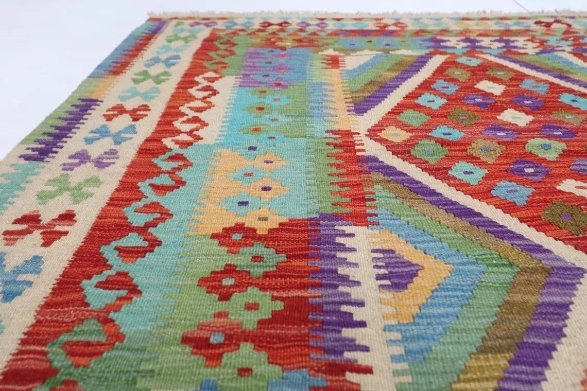 201 x 301 cm | Flat Weaved Afghan Tribal Hand Knotted Kilim