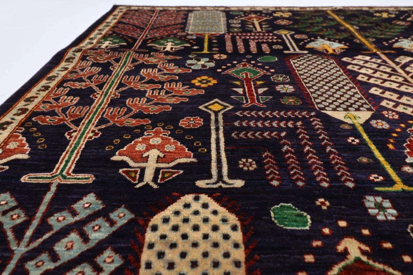 203 x 289 cm | Plants and Trees Afghan Tribal Hand Knotted Carpet