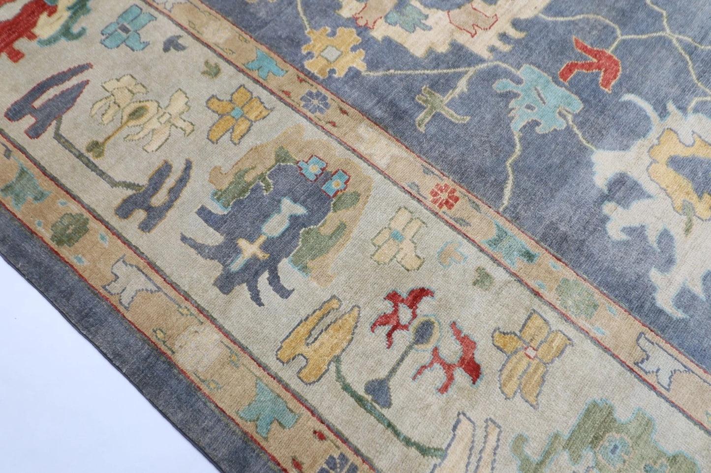 361 x 442 cm | Oushak Afghan Tribal Hand Knotted Carpet