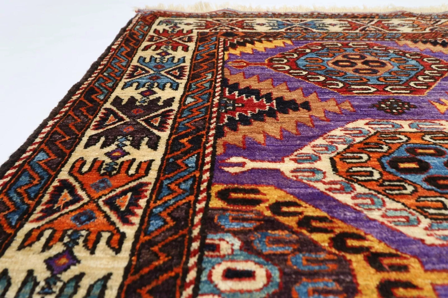 160 x 226 cm | Purple Afghan Tribal Hand Knotted Veg Dye Wool carpet